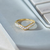 Wave Diamond Band, 14K Gold Vermeil, 1/3 ct Lab Grown Diamond-6