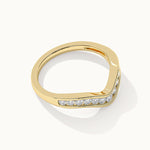 Wave Diamond Band, 14K Gold Vermeil, 1/3 ct Lab Grown Diamond-8