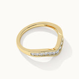 Wave Diamond Band, 14K Solid Gold, 1/3 ct Lab Grown Diamond-8