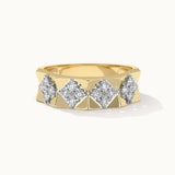 Statement Faceted Band, 14K Solid Gold, 1/2 ct Lab Grown Diamond-3