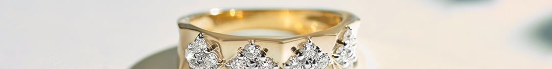 Statement Faceted Band, 14K Solid Gold, 1/2 ct Lab Grown Diamond-1