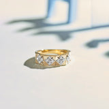 Statement Faceted Band, 14K Solid Gold, 1/2 ct Lab Grown Diamond-1