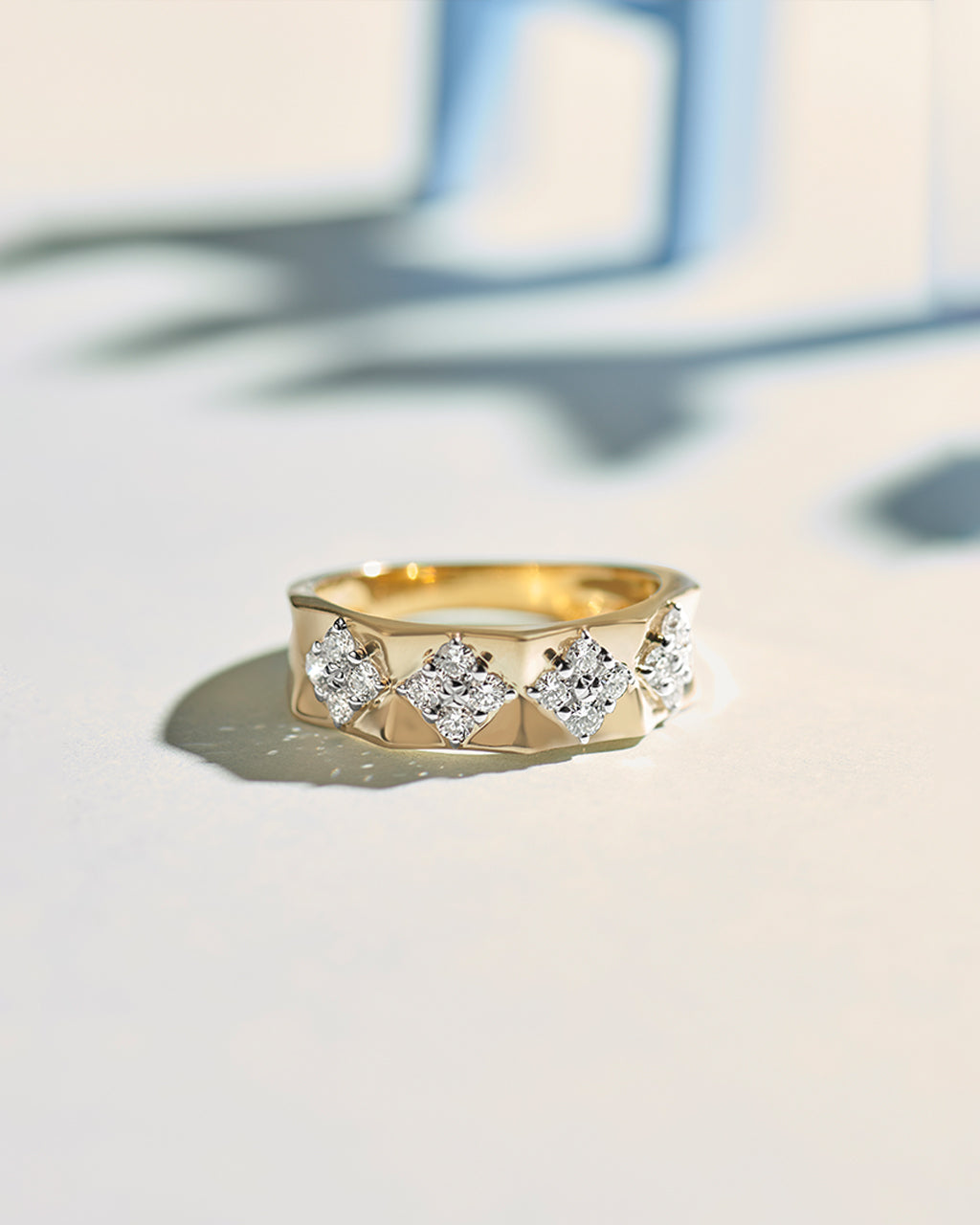 Statement Faceted Band, 14K Solid Gold, 1/2 ct Lab Grown Diamond-6