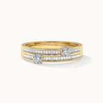 Double Row Diamond Band, 14K Gold Vermeil, 1/2 ct Lab Grown Diamond-3