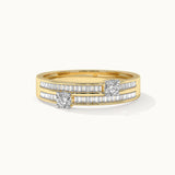 Double Row Diamond Band, 14K Solid Gold, 1/2 ct Lab Grown Diamond-3