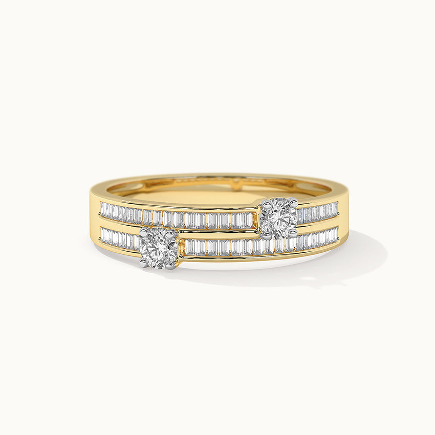 Double Row Diamond Band, 14K Solid Gold, 1/2 ct Lab Grown Diamond-3