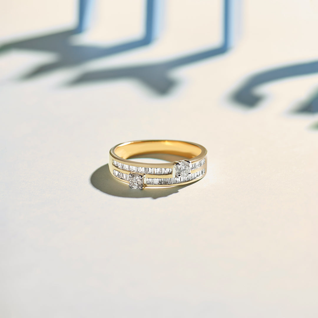 Double Row Diamond Band, 14K Solid Gold, 1/2 ct Lab Grown Diamond-1