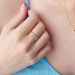 Statement Hammered Diamond Band, 14K Gold Vermeil, 1/6 ct Lab Grown Diamond-2