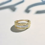 Statement Hammered Diamond Band, 14K Gold Vermeil, 1/6 ct Lab Grown Diamond-5