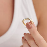 Cushion Diamond Band, 14K Gold Vermeil, 1/4 ct Lab Grown Diamond-4