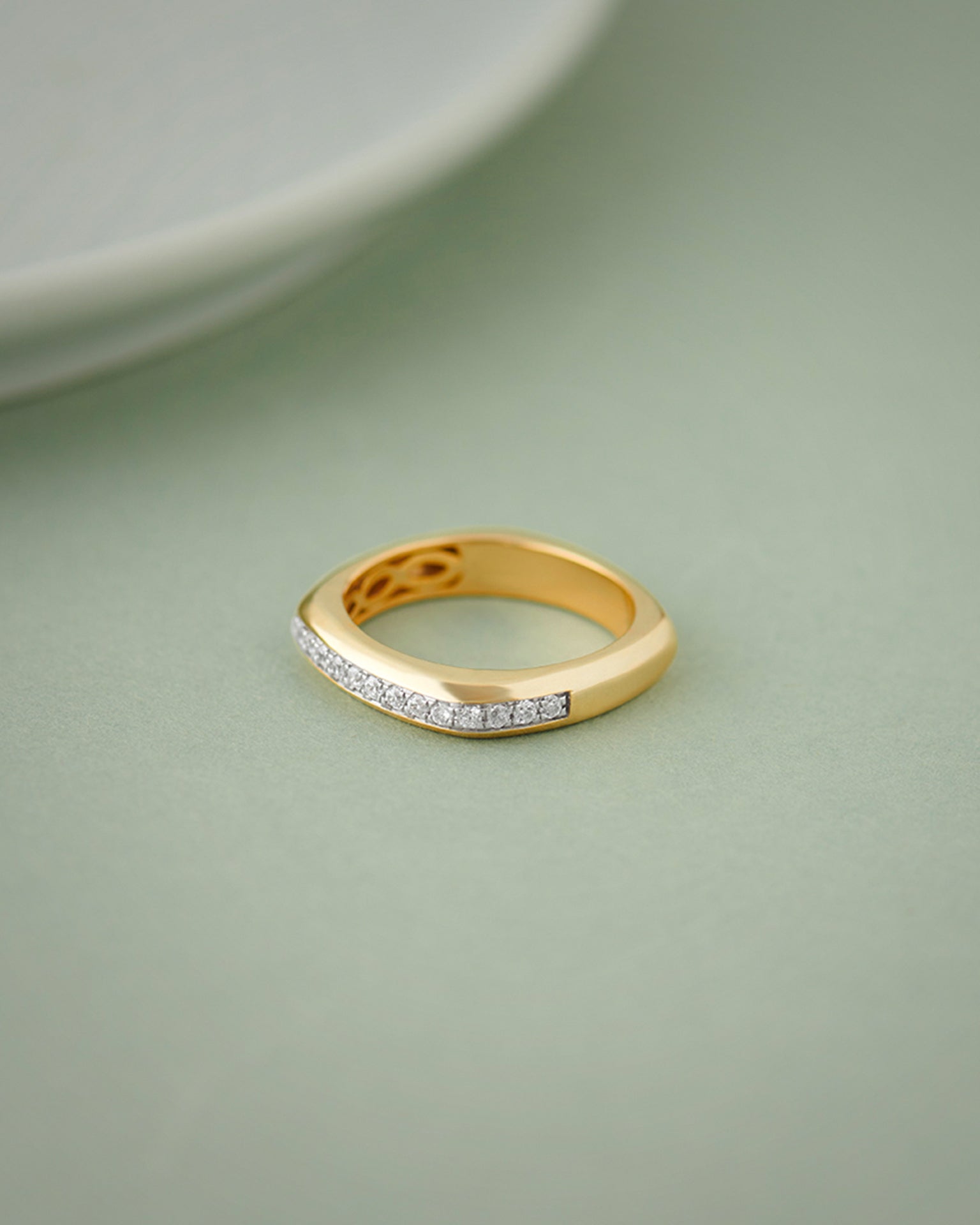 Cushion Diamond Band, 14K Gold Vermeil, 1/4 ct Lab Grown Diamond-5
