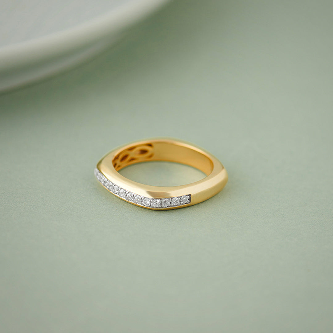 Cushion Diamond Band, 14K Gold Vermeil, 1/4 ct Lab Grown Diamond-1
