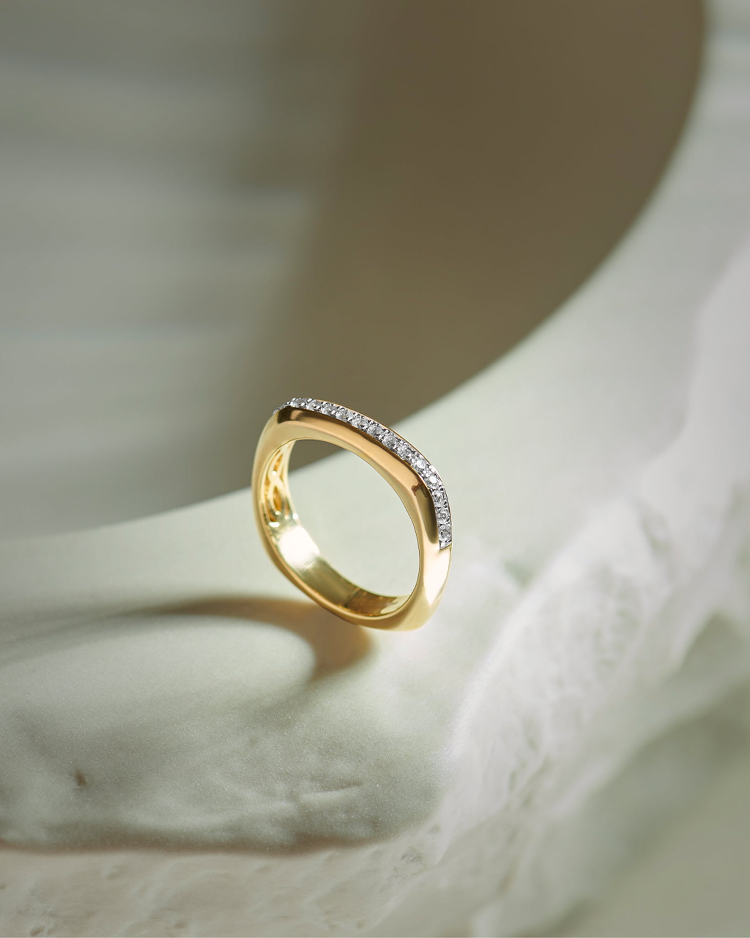Cushion Diamond Band, 14K Gold Vermeil, 1/4 ct Lab Grown Diamond-6