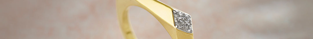 Comet Diamond Band, 14K Solid Gold, 1/20 ct Lab Grown Diamond-1