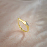 Comet Diamond Band, 14K Solid Gold, 1/20 ct Lab Grown Diamond-1