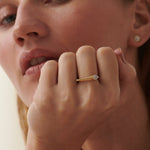 Comet Diamond Band, 14K Gold Vermeil, 1/20 ct Lab Grown Diamond-3
