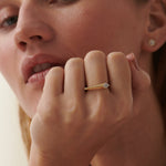Comet Diamond Band, 14K Solid Gold, 1/20 ct Lab Grown Diamond-3