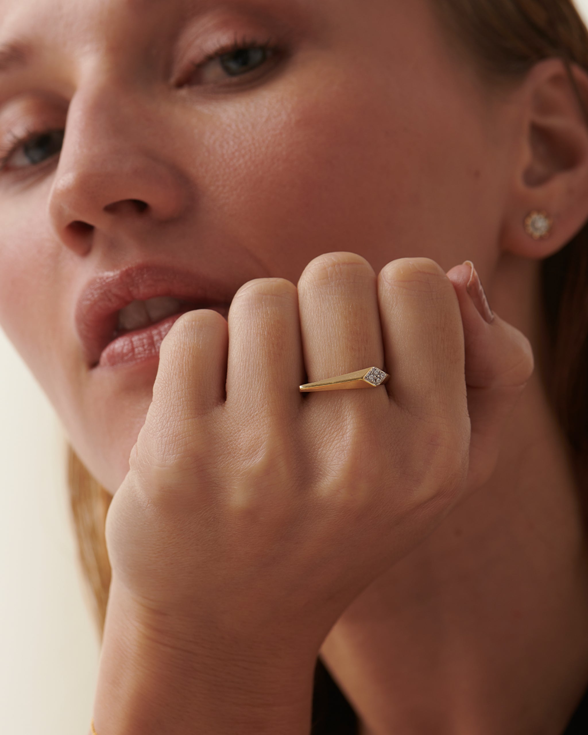 Comet Diamond Band, 14K Solid Gold, 1/20 ct Lab Grown Diamond-3