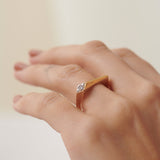 Comet Diamond Band, 14K Solid Gold, 1/20 ct Lab Grown Diamond-5