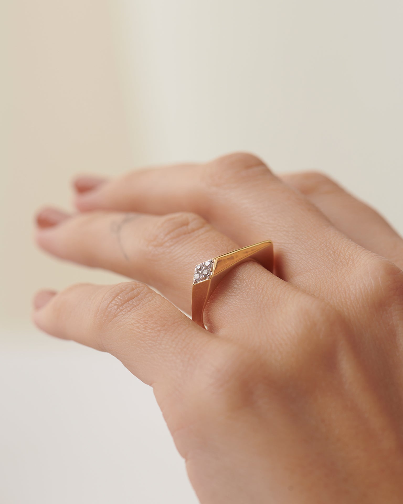 Comet Diamond Band, 14K Solid Gold, 1/20 ct Lab Grown Diamond-5