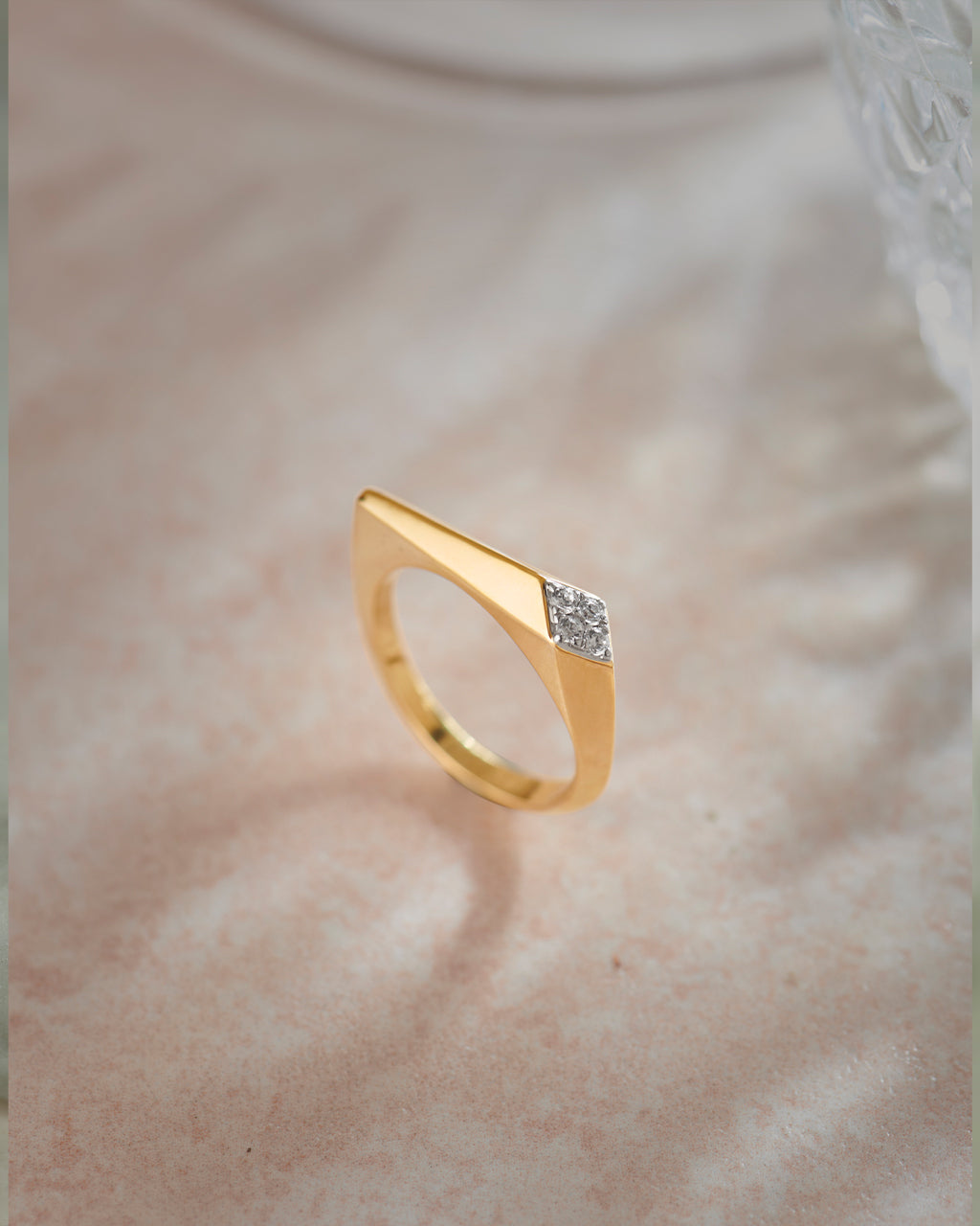 Comet Diamond Band, 14K Gold Vermeil, 1/20 ct Lab Grown Diamond-7