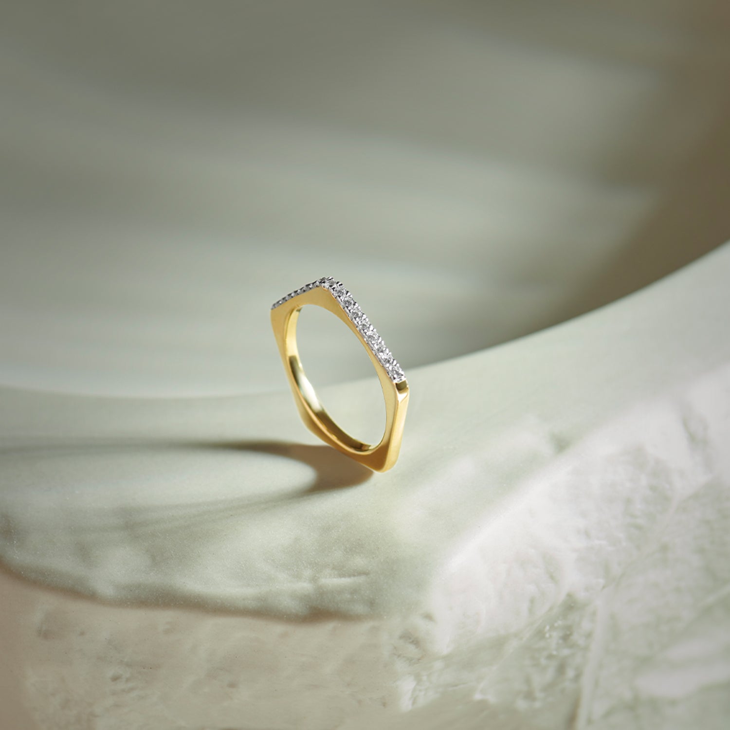 Peak Diamond Band, 14K Gold Vermeil, 1/5 ct Lab Grown Diamond-1