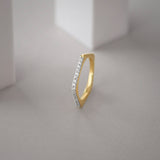 Peak Diamond Band, 14K Solid Gold, 1/5 ct Lab Grown Diamond-4