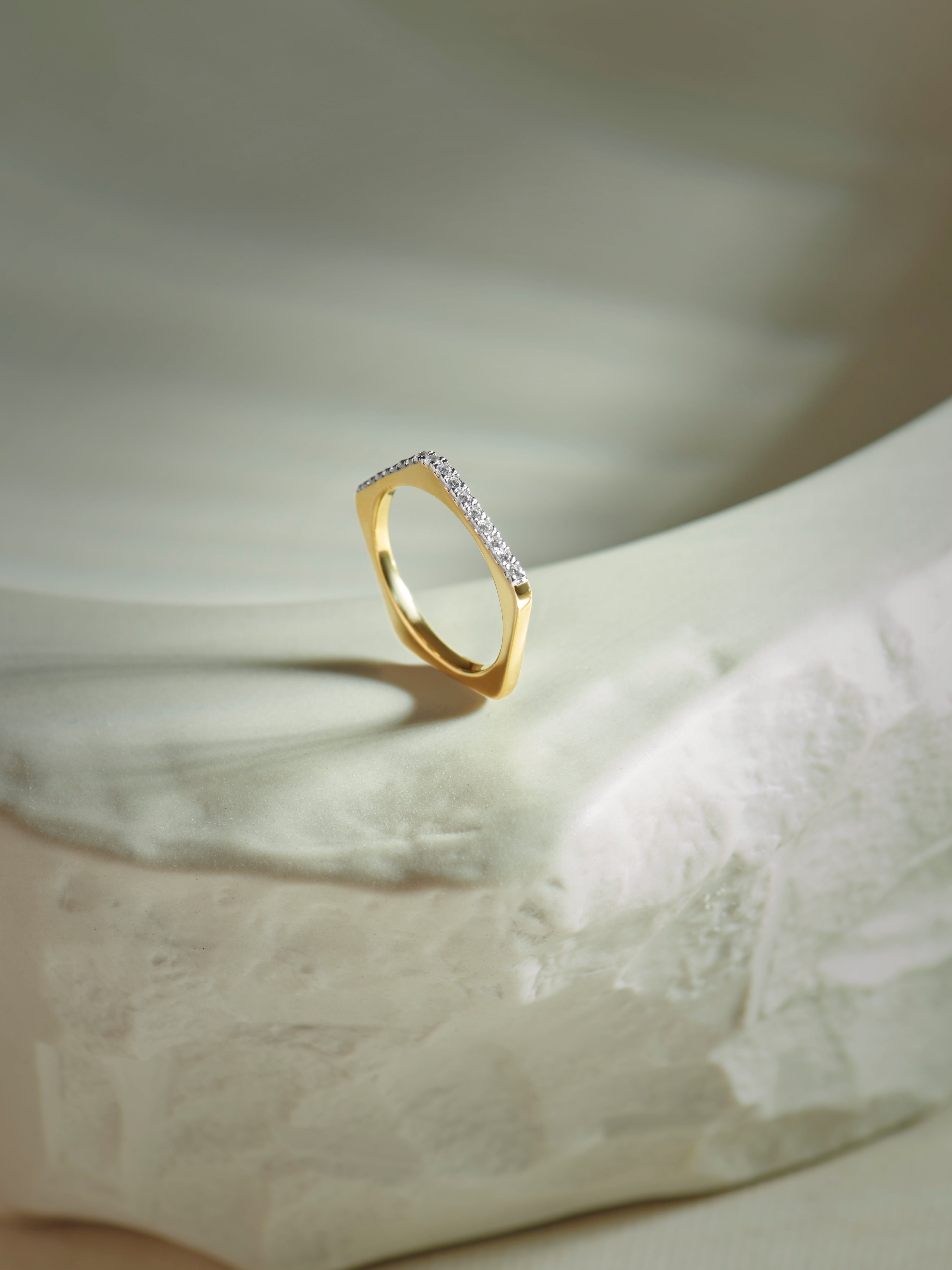 Peak Diamond Band, 14K Gold Vermeil, 1/5 ct Lab Grown Diamond-6