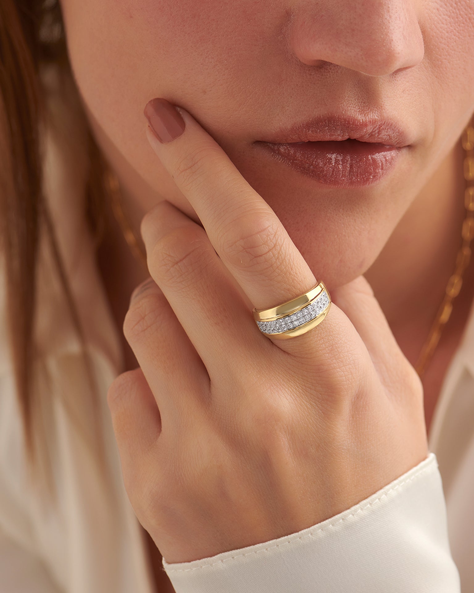 Statement Diamond Band, 14K Solid Gold, 1/2 ct Lab Grown Diamond-2