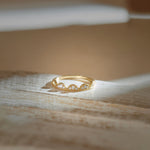Scallop Stacker Diamond Band, 14K Solid Gold, 1/6 ct Lab Grown Diamond-1