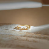 Scallop Stacker Diamond Band, 14K Solid Gold, 1/6 ct Lab Grown Diamond-1