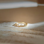 Scallop Stacker Diamond Band, 14K Gold Vermeil, 1/6 ct Lab Grown Diamond-1