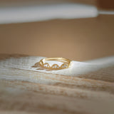 Scallop Stacker Diamond Band, 14K Gold Vermeil, 1/6 ct Lab Grown Diamond-1