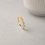 Scallop Stacker Diamond Band, 14K Gold Vermeil, 1/6 ct Lab Grown Diamond-4