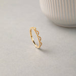 Scallop Stacker Diamond Band, 14K Solid Gold, 1/6 ct Lab Grown Diamond-4