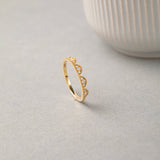 Scallop Stacker Diamond Band, 14K Solid Gold, 1/6 ct Lab Grown Diamond-4