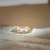 Scallop Stacker Diamond Band, 14K Solid Gold, 1/6 ct Lab Grown Diamond-5