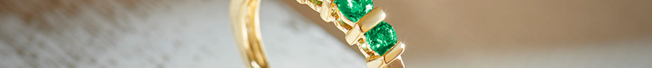 Created Emerald Band, 14K Gold Vermeil-1