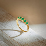 Created Emerald Band, 14K Solid Gold-1