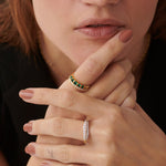 Created Emerald Band, 14K Gold Vermeil-3