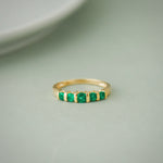 Created Emerald Band, 14K Solid Gold-4