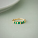Created Emerald Band, 14K Solid Gold-4