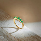Created Emerald Band, 14K Gold Vermeil-5