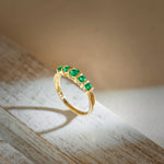 Created Emerald Band, 14K Solid Gold-5