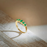 Created Emerald Band, 14K Solid Gold-5