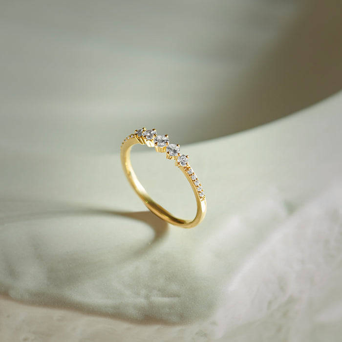 Diamond Stacker Band, 14K Gold Vermeil, 1/3 ct Lab Grown Diamond-1
