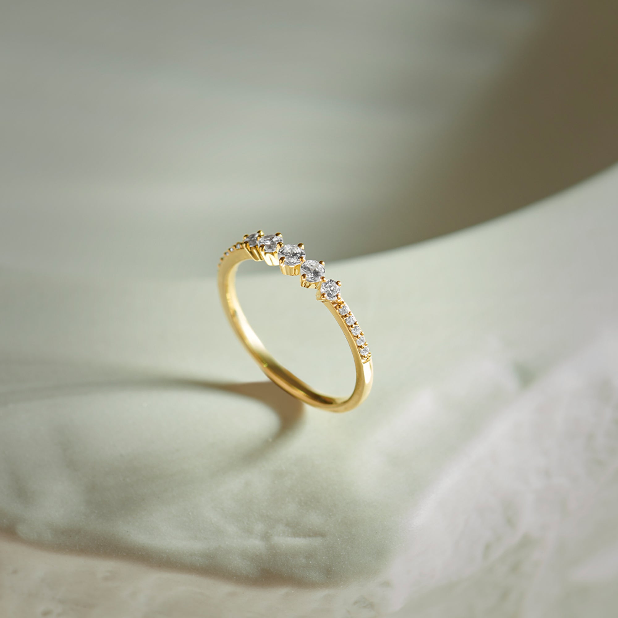 Diamond Stacker Band, 14K Gold Vermeil, 1/3 ct Lab Grown Diamond-1