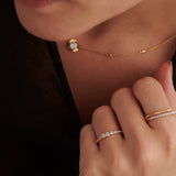 Diamond Stacker Band, 14K Solid Gold, 1/3 ct Lab Grown Diamond-4