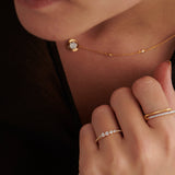 Diamond Stacker Band, 14K Gold Vermeil, 1/3 ct Lab Grown Diamond-4