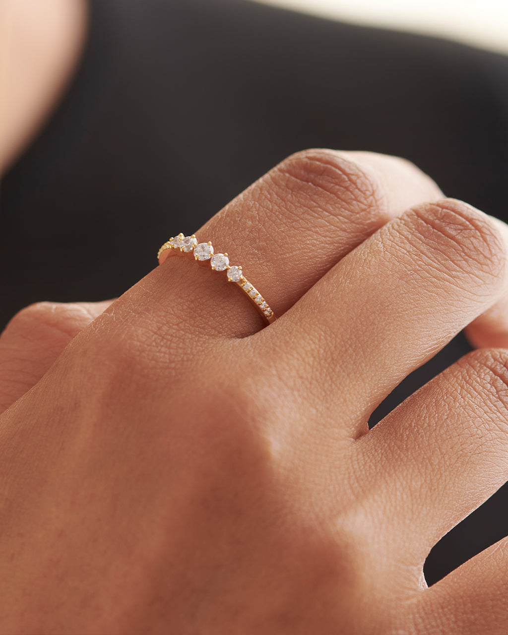 Diamond Stacker Band, 14K Gold Vermeil, 1/3 ct Lab Grown Diamond-2